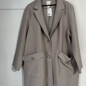 H&M Taupe Trench Coat with Modern Silhouette